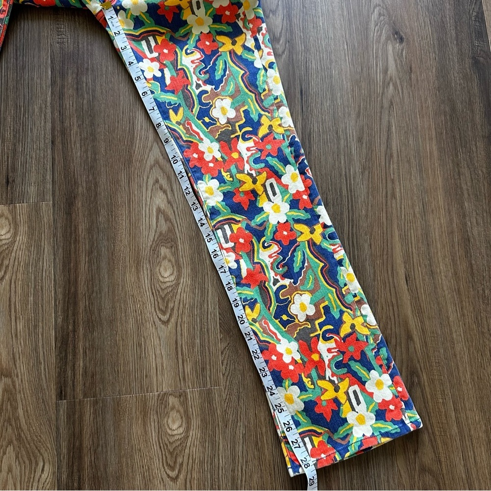 NEW Mother The Insider Flood High Rise Jeans Cosmic Bloom Floral Print Size 27 - Picture 11 of 13